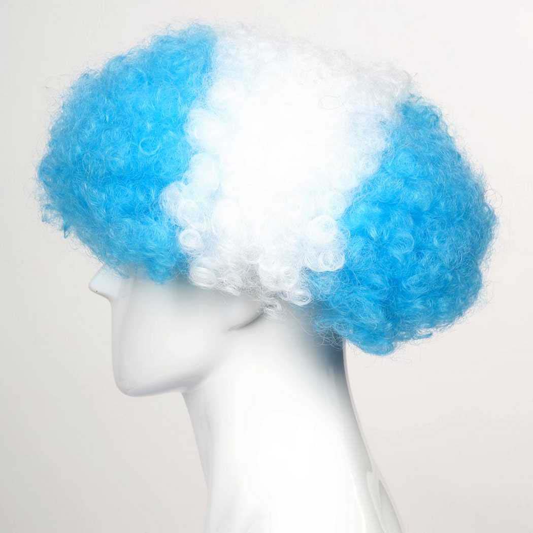 flagwigs, football wigs, fan wigs, afro wigs, mullet wigs, bob wigs, euro wigs,  premier league wigs,Argentina Afro Wig 