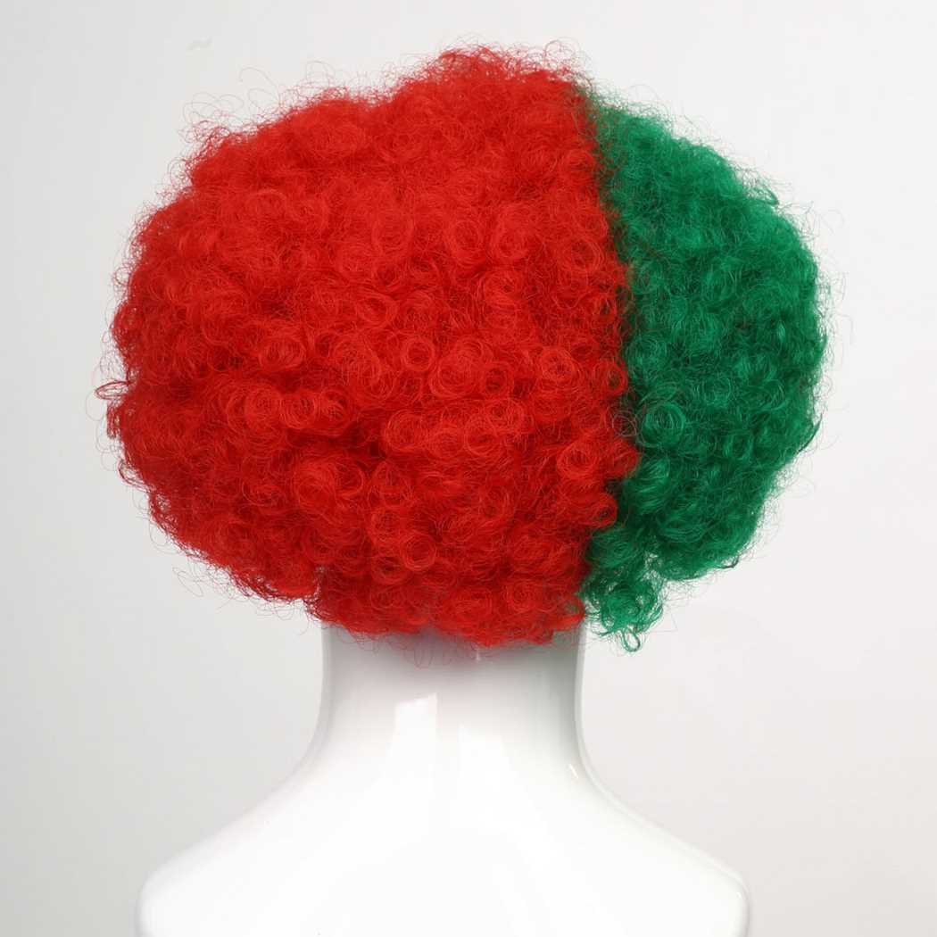 flagwigs, football wigs, fan wigs, afro wigs, mullet wigs, bob wigs, euro wigs,  premier league wigs,Portugal Afro Wig 
