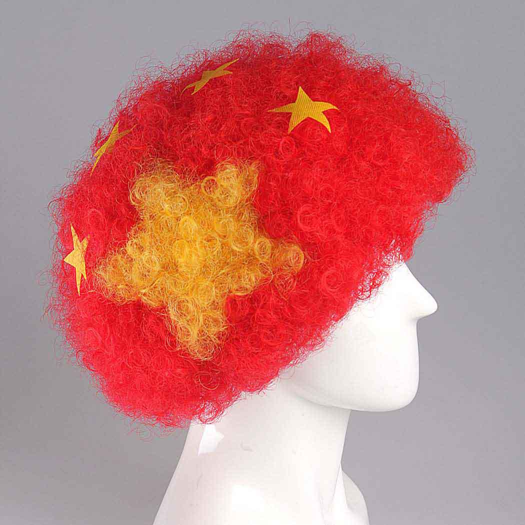 flagwigs, football wigs, fan wigs, afro wigs, mullet wigs, bob wigs, euro wigs,  premier league wigs,China Afro Wig
