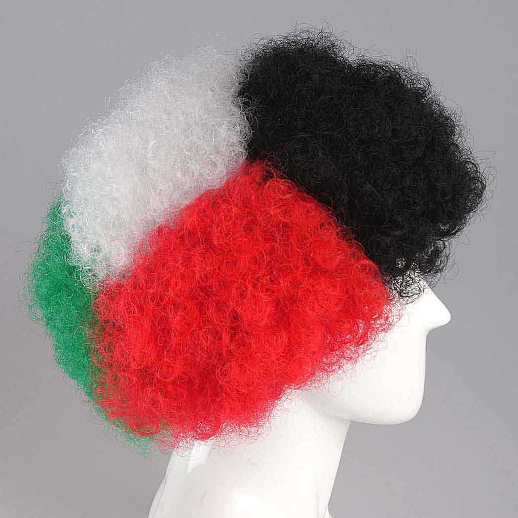 flagwigs, football wigs, fan wigs, afro wigs, mullet wigs, bob wigs, euro wigs,  premier league wigs,United Arab Emirates Afro Wig