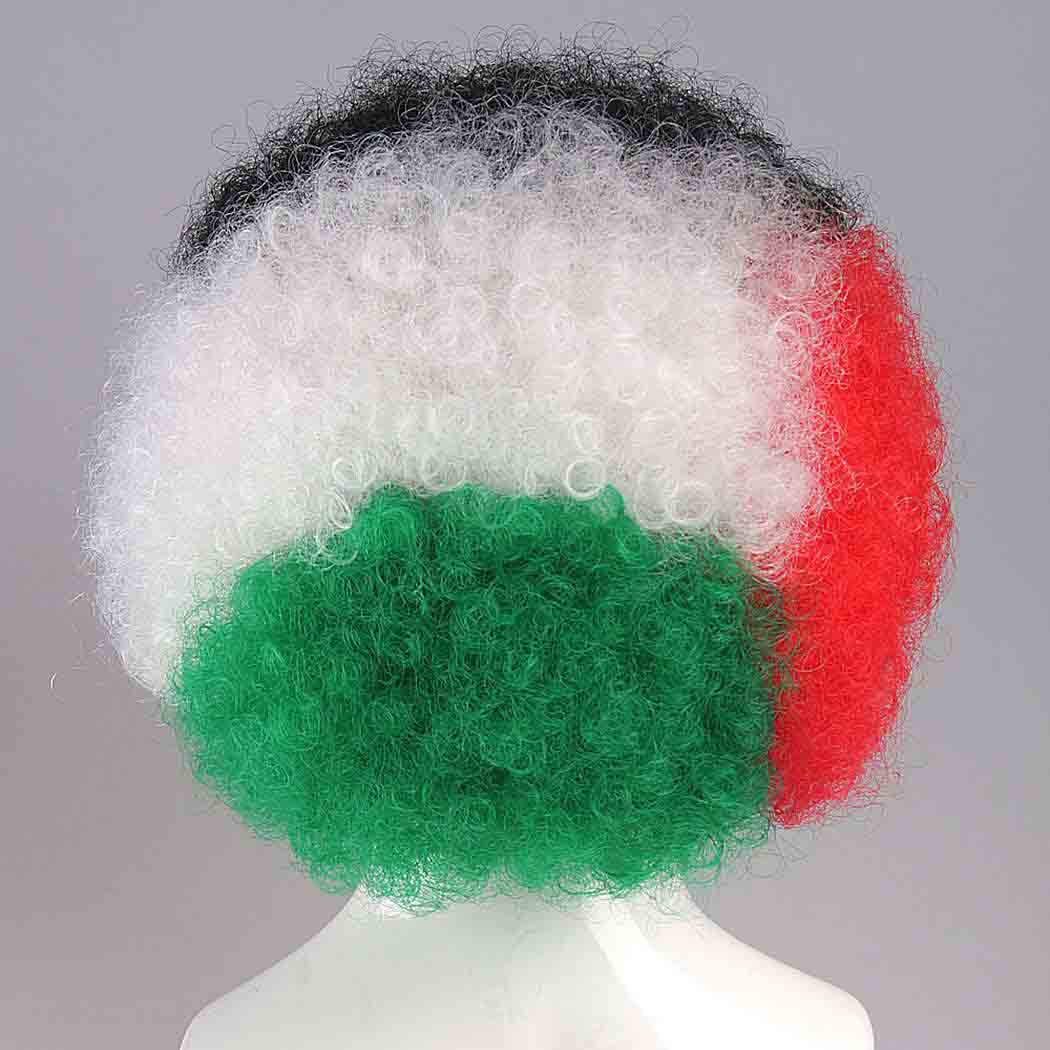 flagwigs, football wigs, fan wigs, afro wigs, mullet wigs, bob wigs, euro wigs,  premier league wigs,United Arab Emirates Afro Wig
