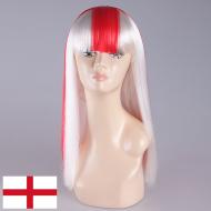 flagwigs, football wigs, fan wigs, afro wigs, mullet wigs, bob wigs, euro wigs,  premier league wigs,England Long Wig 