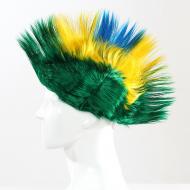 flagwigs, football wigs, fan wigs, afro wigs, mullet wigs, bob wigs, euro wigs,  premier league wigs,Brazil Punk Mullet Wig