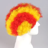 flagwigs, football wigs, fan wigs, afro wigs, mullet wigs, bob wigs, euro wigs,  premier league wigs,Spain BARCELONA Catalonian flag Wig Afro